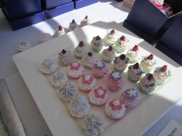 Cup cakes on a plate soaps